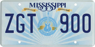 MS license plate ZGT900