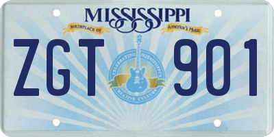 MS license plate ZGT901