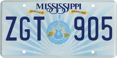 MS license plate ZGT905