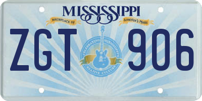 MS license plate ZGT906