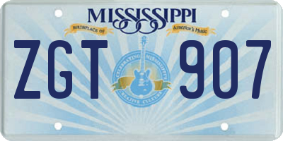 MS license plate ZGT907