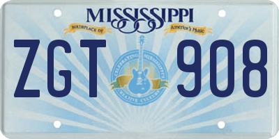 MS license plate ZGT908