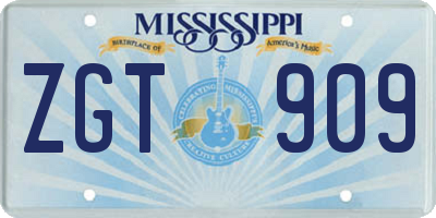 MS license plate ZGT909