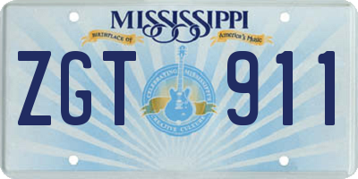 MS license plate ZGT911