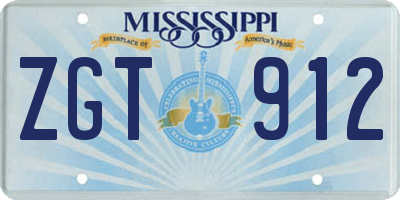 MS license plate ZGT912