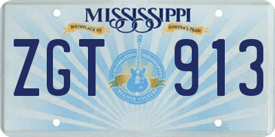 MS license plate ZGT913
