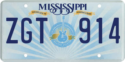 MS license plate ZGT914