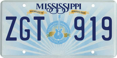MS license plate ZGT919