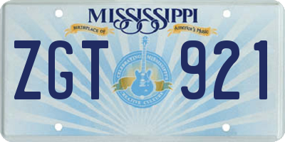 MS license plate ZGT921