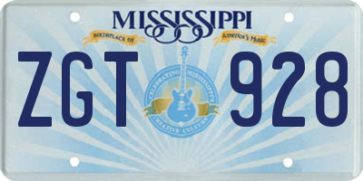 MS license plate ZGT928