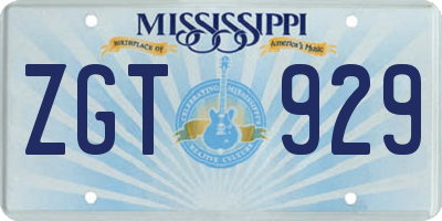 MS license plate ZGT929