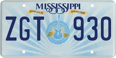 MS license plate ZGT930