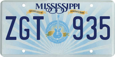MS license plate ZGT935
