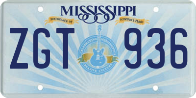 MS license plate ZGT936