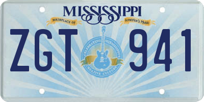MS license plate ZGT941
