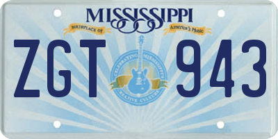 MS license plate ZGT943