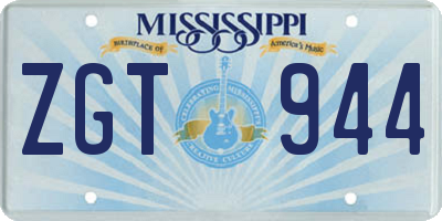 MS license plate ZGT944