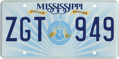 MS license plate ZGT949