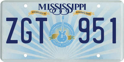 MS license plate ZGT951
