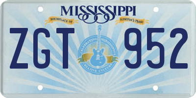 MS license plate ZGT952