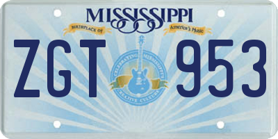 MS license plate ZGT953