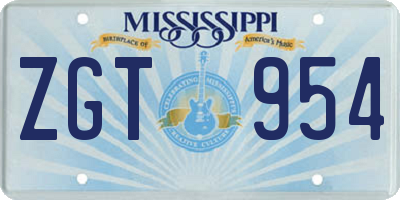 MS license plate ZGT954