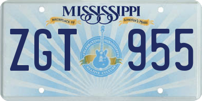 MS license plate ZGT955
