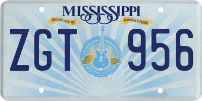 MS license plate ZGT956