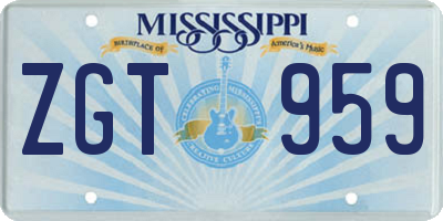 MS license plate ZGT959
