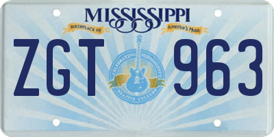 MS license plate ZGT963