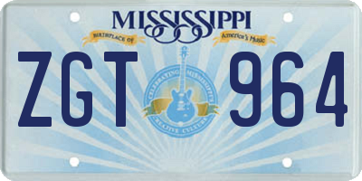 MS license plate ZGT964
