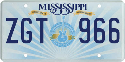 MS license plate ZGT966