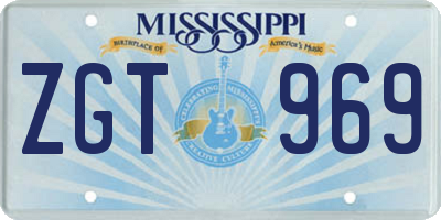 MS license plate ZGT969