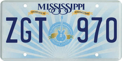 MS license plate ZGT970