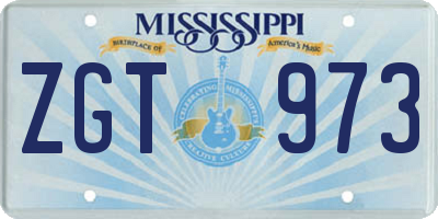 MS license plate ZGT973