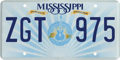 MS license plate ZGT975