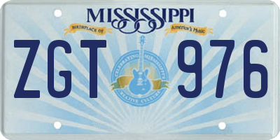 MS license plate ZGT976