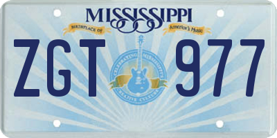 MS license plate ZGT977