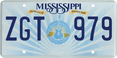 MS license plate ZGT979