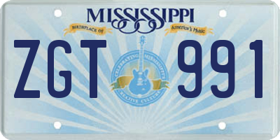 MS license plate ZGT991