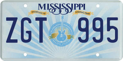MS license plate ZGT995