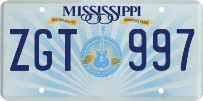 MS license plate ZGT997