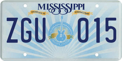 MS license plate ZGU015