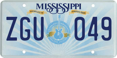 MS license plate ZGU049