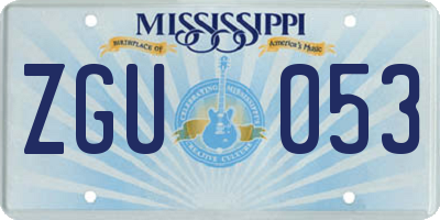 MS license plate ZGU053