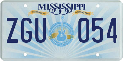 MS license plate ZGU054