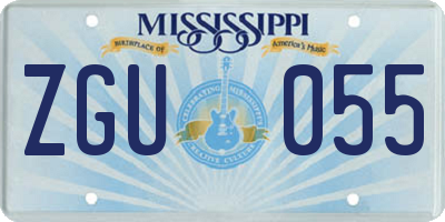 MS license plate ZGU055