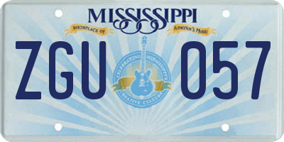 MS license plate ZGU057