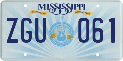 MS license plate ZGU061