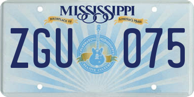 MS license plate ZGU075
